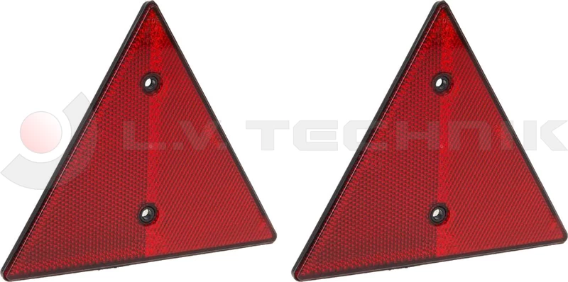 Triangular reflector with 2 mounting holes red