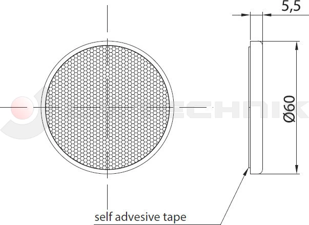 Red adhesive tape round reflector