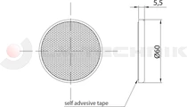 Red adhesive tape round reflector