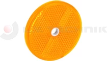 Yellow round reflector with a mounting hole
