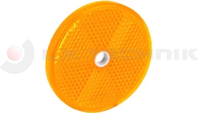 Yellow round reflector with a hole