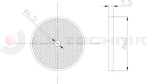Yellow round reflector with a mounting hole
