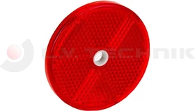 Red round reflector with a hole