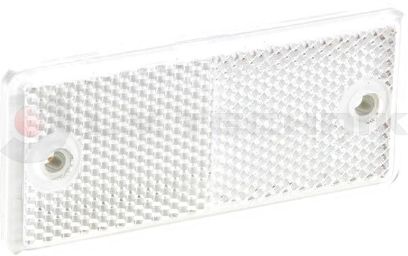 White rectengular reflector with 2 mounting holes