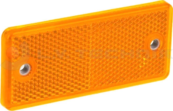Yellow rectengular reflector with 2 mounting holes