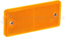 Yellow rectengular reflector with 2 mounting holes