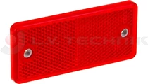 Red rectengular reflector with 2 mounting holes
