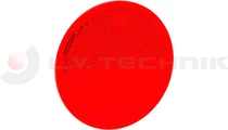 Red round reflector with a screw