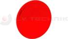 Red round reflector with a screw