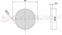 White round reflector with mounting holes