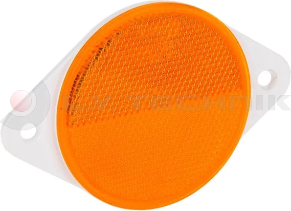 Yellow round reflector with mounting holes