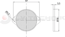 Yellow round reflector with mounting holes