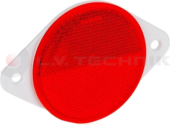 Red round reflector with mounting holes
