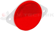 Red round reflector with mounting holes