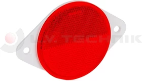 Red round reflector with holes