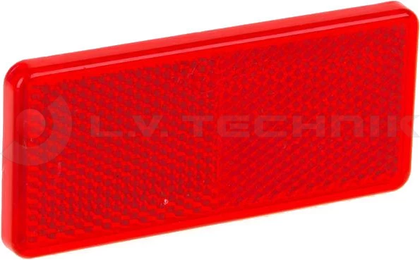 Red adhesive tape rectengular reflector