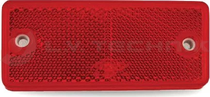 Red rectengular reflector with 2 mounting holes