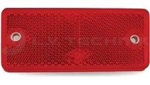 Red rectengular reflector with 2 mounting holes