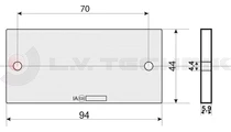 Red rectengular reflector with 2 mounting holes