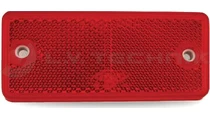 Red rectengular reflector with 2 mounting holes + adhesive tape