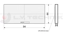 Yellow adhesive tape rectengular reflector