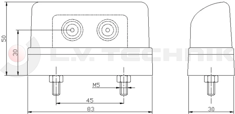 Number plate LED lamp with cable