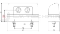 Number plate LED lamp with cable