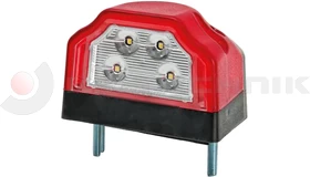 Number plate red LED lamp with cable