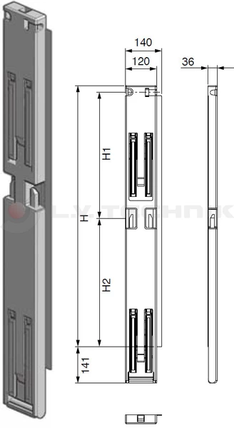 Tipper pillar 1100 25mm rear left