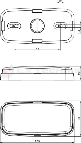 LED clearance lamp red 12-36V