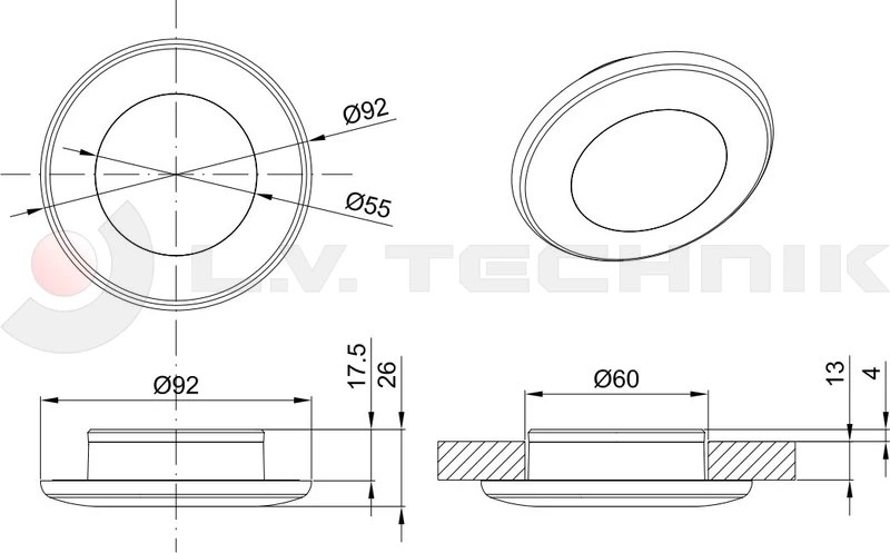 21-LED interior lamp white round 9-36V