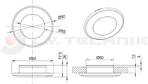 21-LED interior lamp white round 9-36V