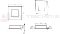 4-LED interior lamp white square 9-36V