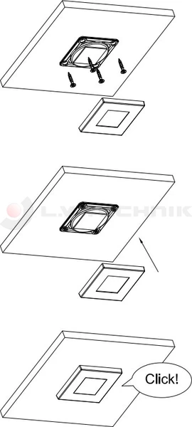 4-LED interior lamp white square 9-36V