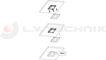 4-LED interior lamp white square 9-36V