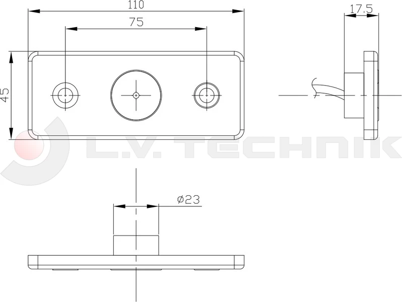 LED clearance lamp red 12-36V