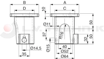 Tipping ball set 50mm horizontal 2t