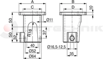 Tipping ball set 50mm horizontal 2t