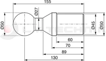 Tipping ball set 50mm horizontal 2t