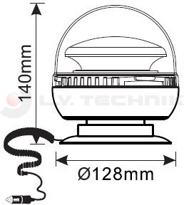 Warning lamp LED with magnet