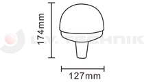 Forgó lámpa LED félgömb 12x