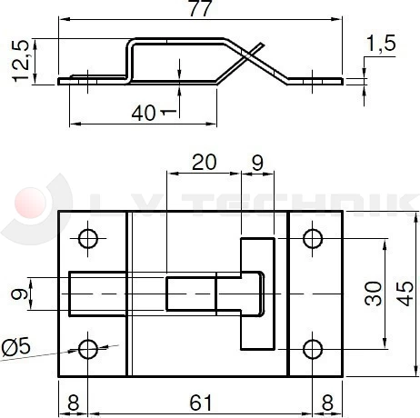 Ajtókitámasztó fogadó elem Inox