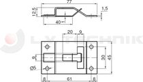 Door holder flush female inox