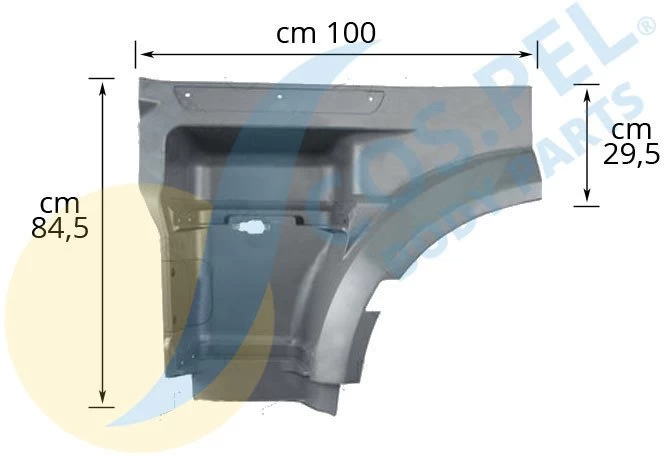 Footstep mudguard left