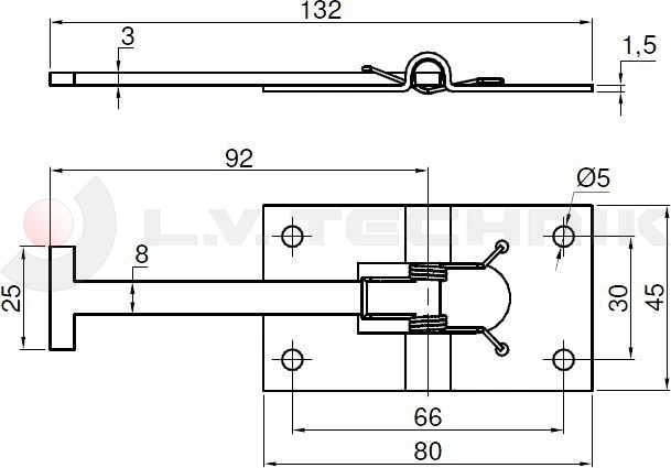 Ajtókitámasztó T elem Inox 