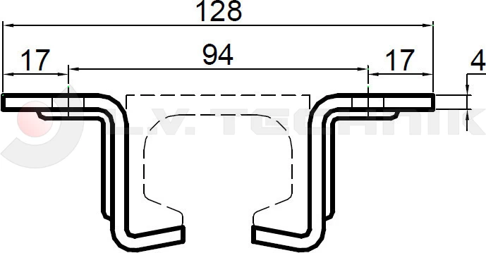 Stainless steel support fixing rail meat without chain