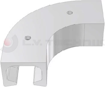 Stainless steel 1/2 curve for meat rail