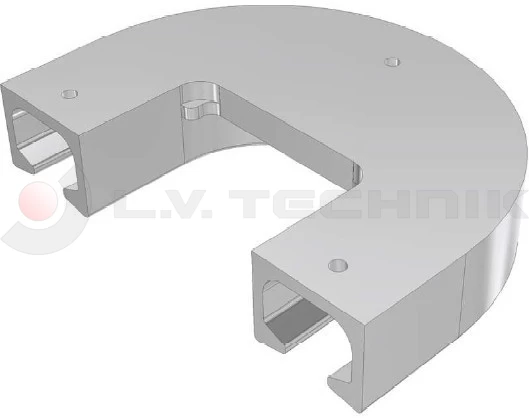 Aluminium 180° meat rail