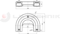 Aluminium 180° meat rail