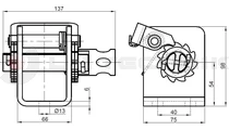 Hand winch for 50mm webbing 5t